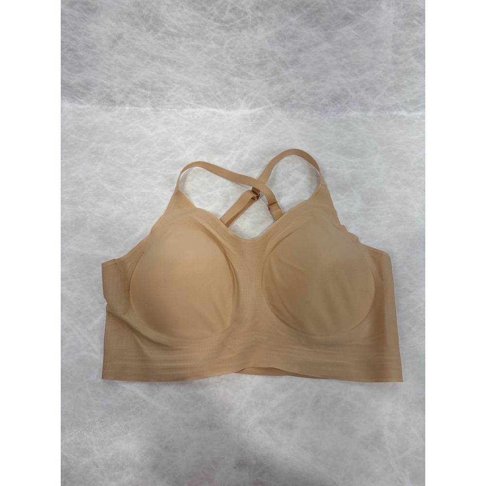 PrettyWell Seamless Wireless Bra Nude Beige Molded Cups Adjustable Straps Size L